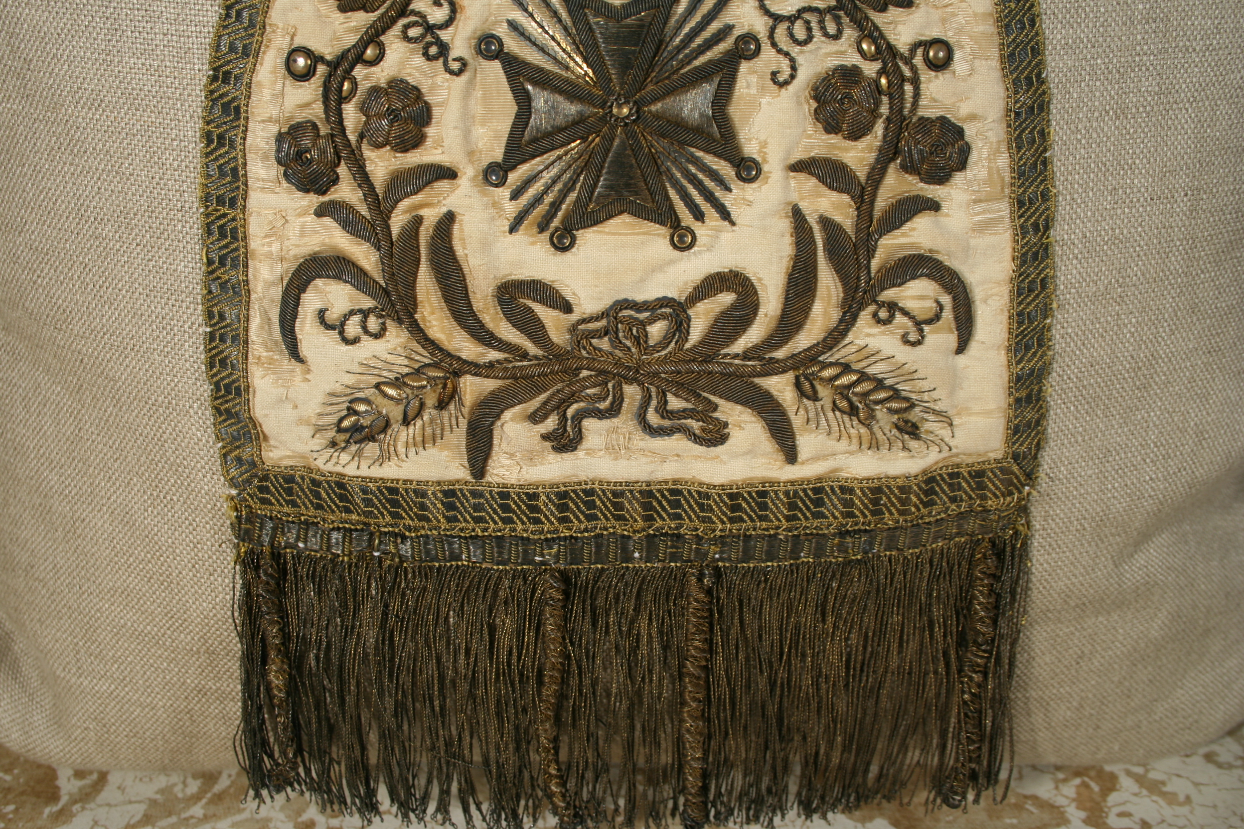 19th c. French Priest's Stole on Linen - Image 3
