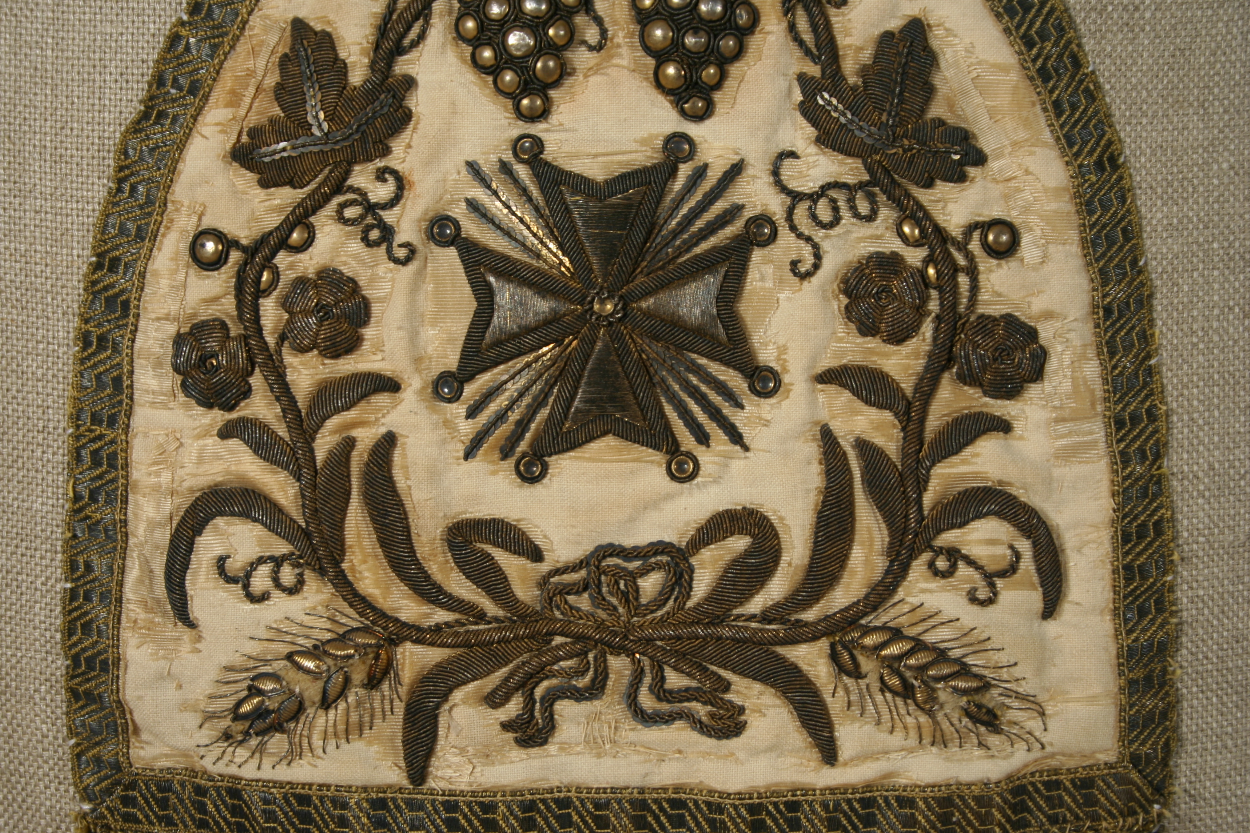 19th c. French Priest's Stole on Linen - Image 4