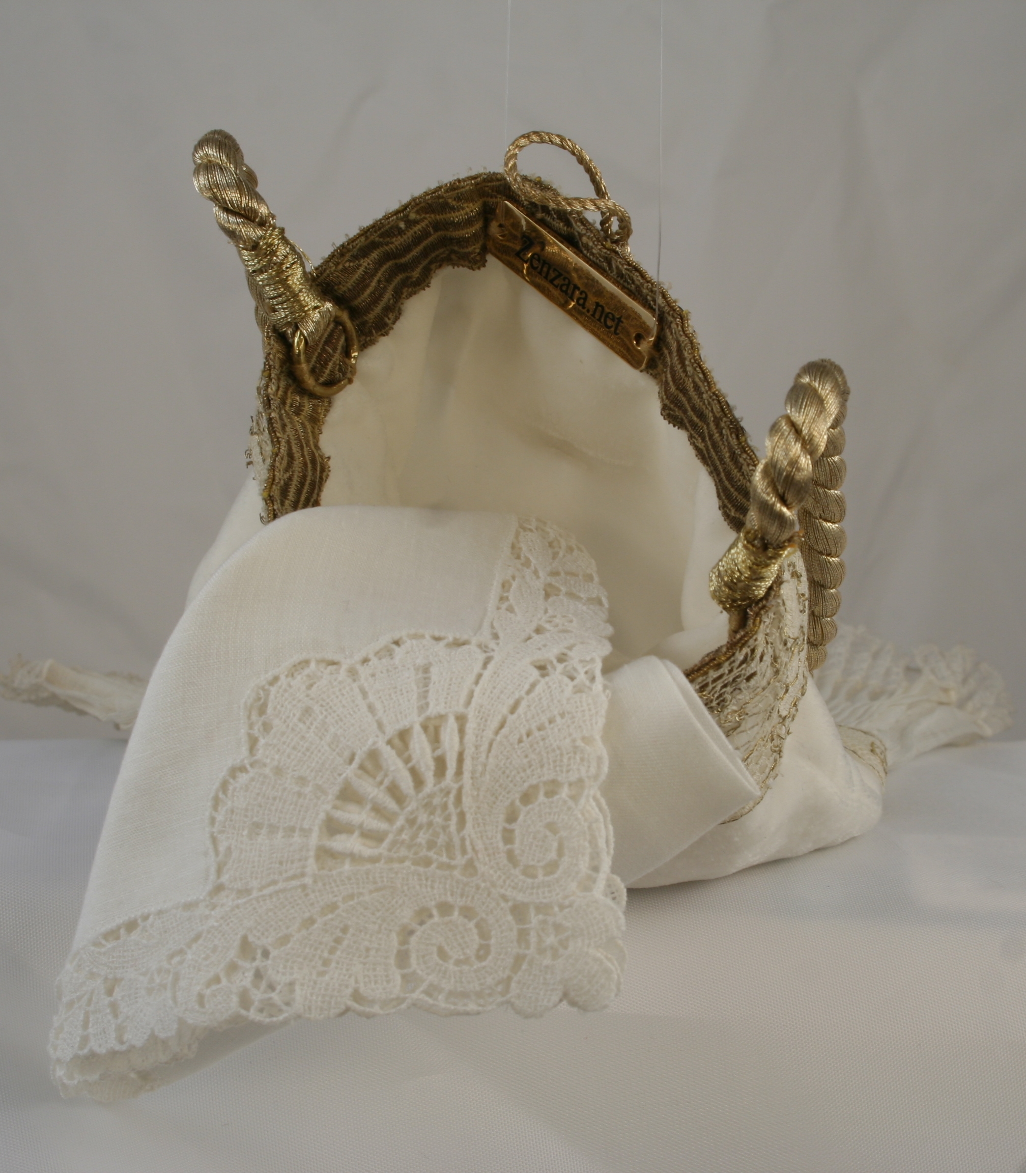 Wedding Handbag of Antique French Lace - Image 5