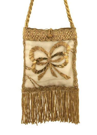 Wedding Handbag of Antique Lace and Fringe