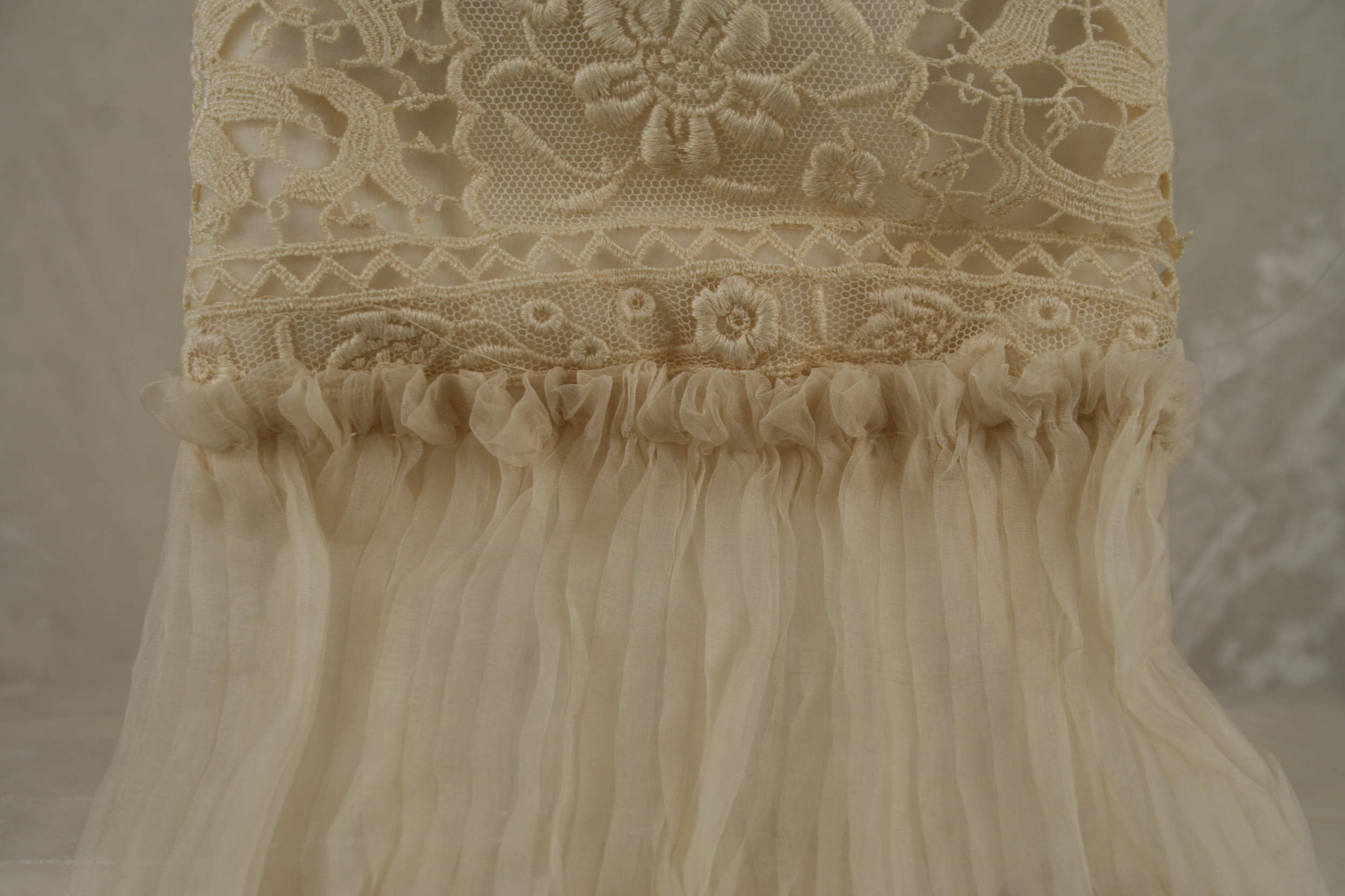 Wedding Handbag with Antique Silk Flounce - Image 2