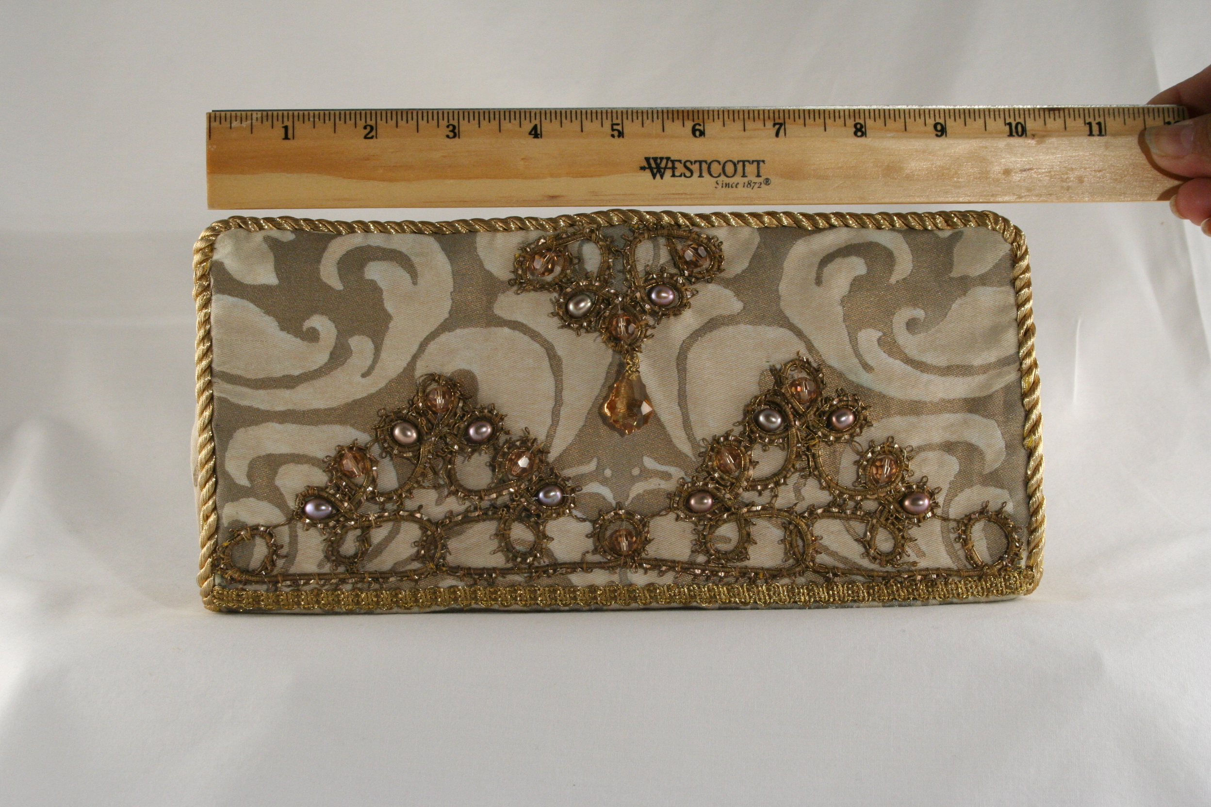 Elegant Fortuny Wedding Clutch - Image 4