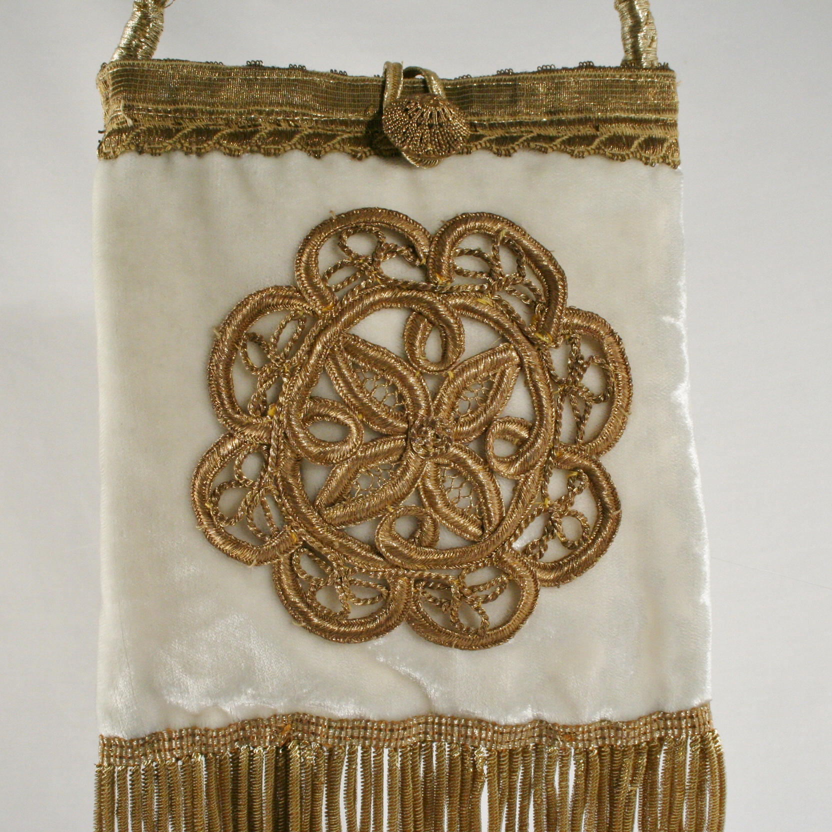 Fringed Antique Wedding Poche - Image 4