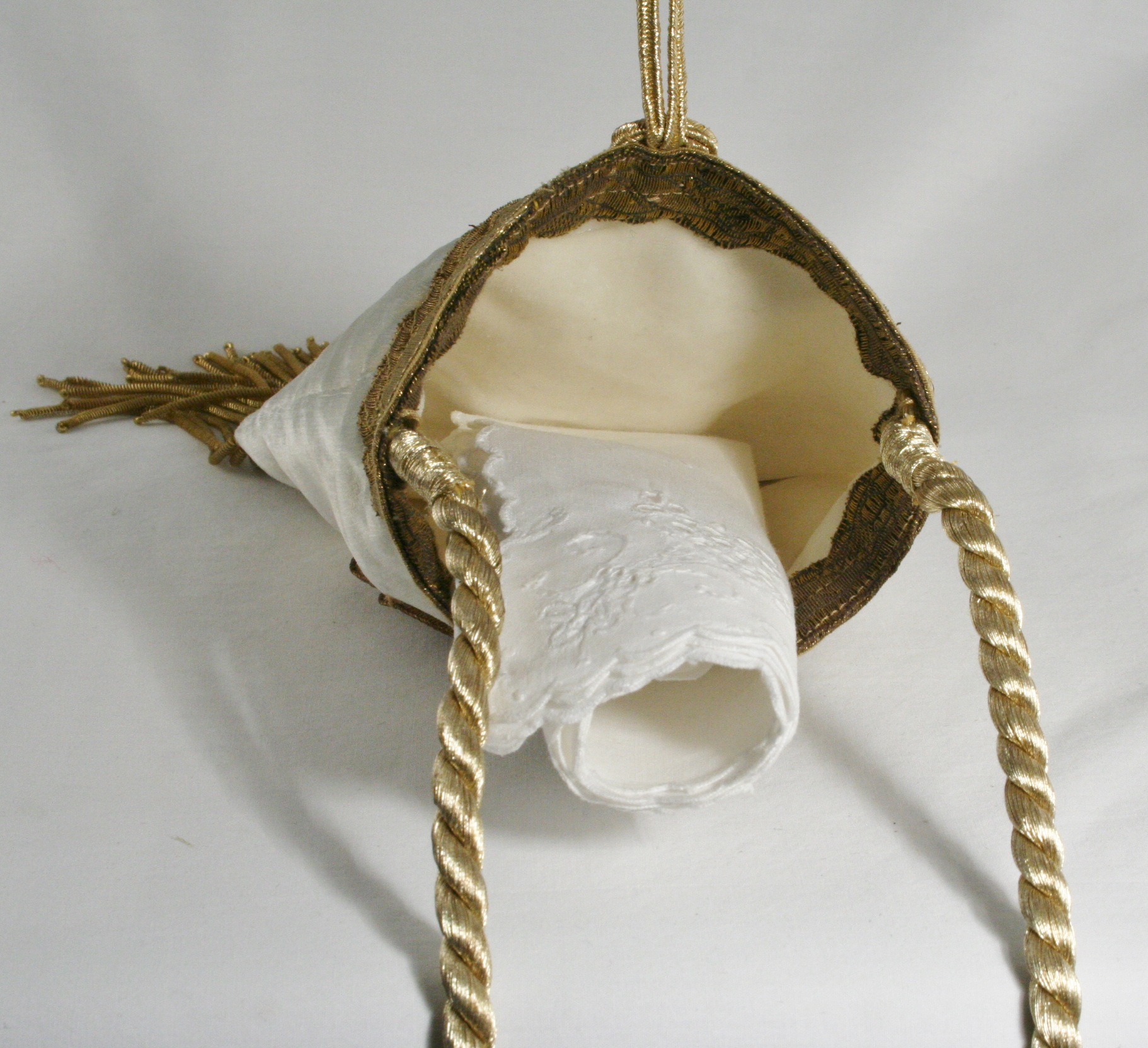 Fringed Antique Wedding Poche - Image 5