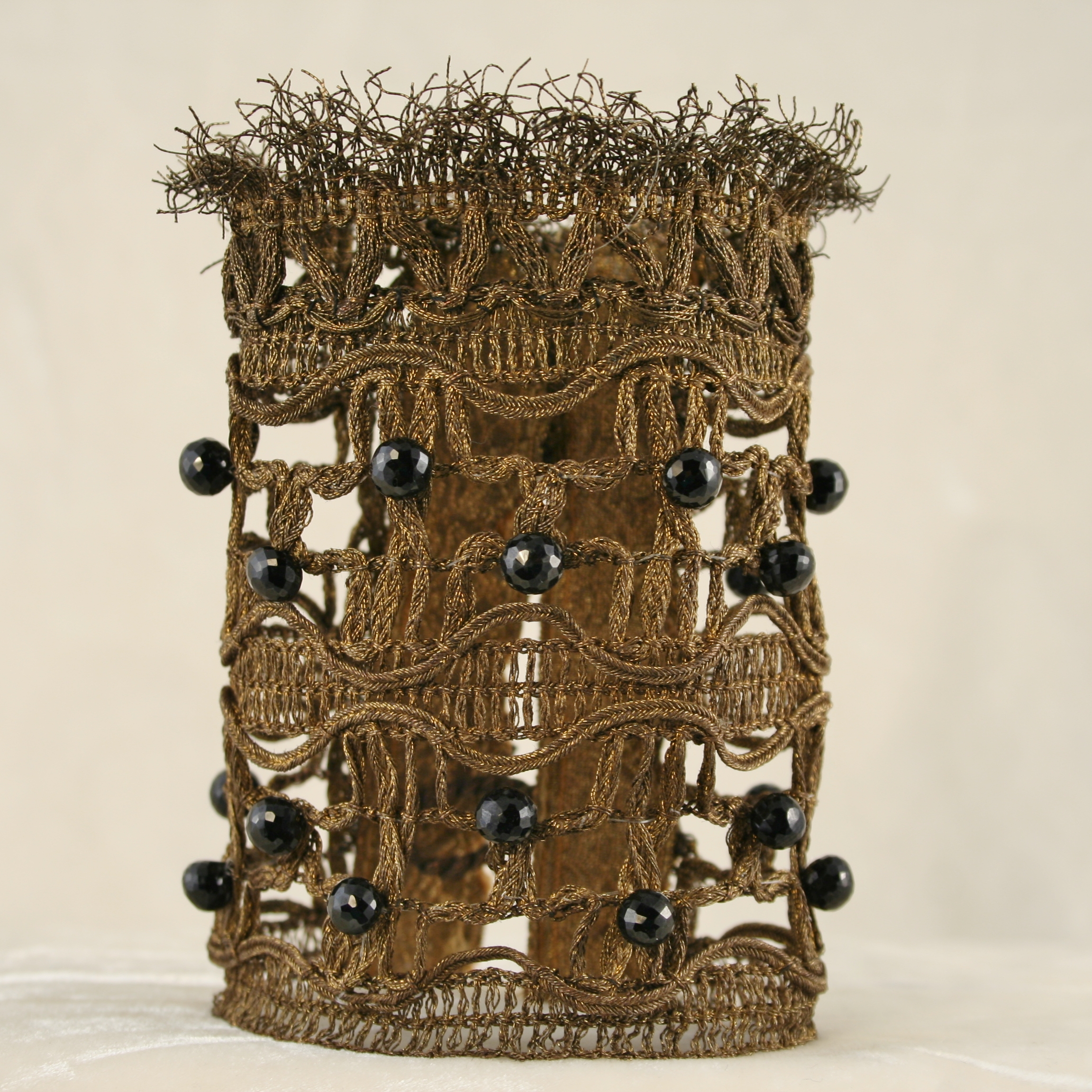 Wide Black Spinel Cuff