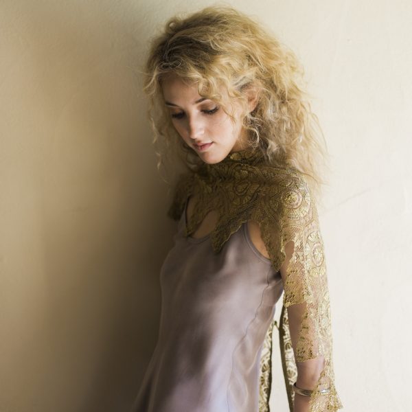 Antique French Gold Lace Shawl