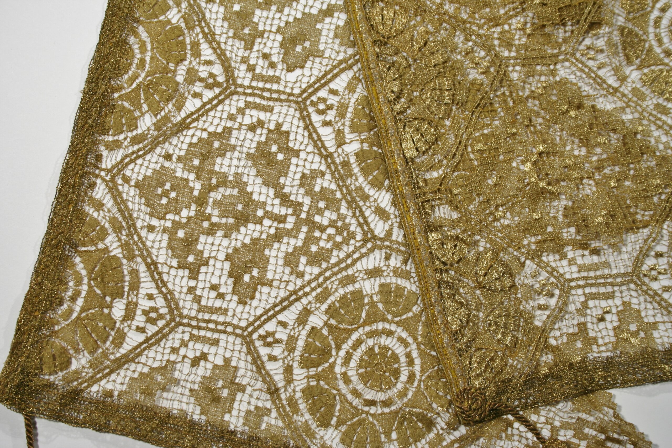 Antique French Gold Lace Shawl - Image 5