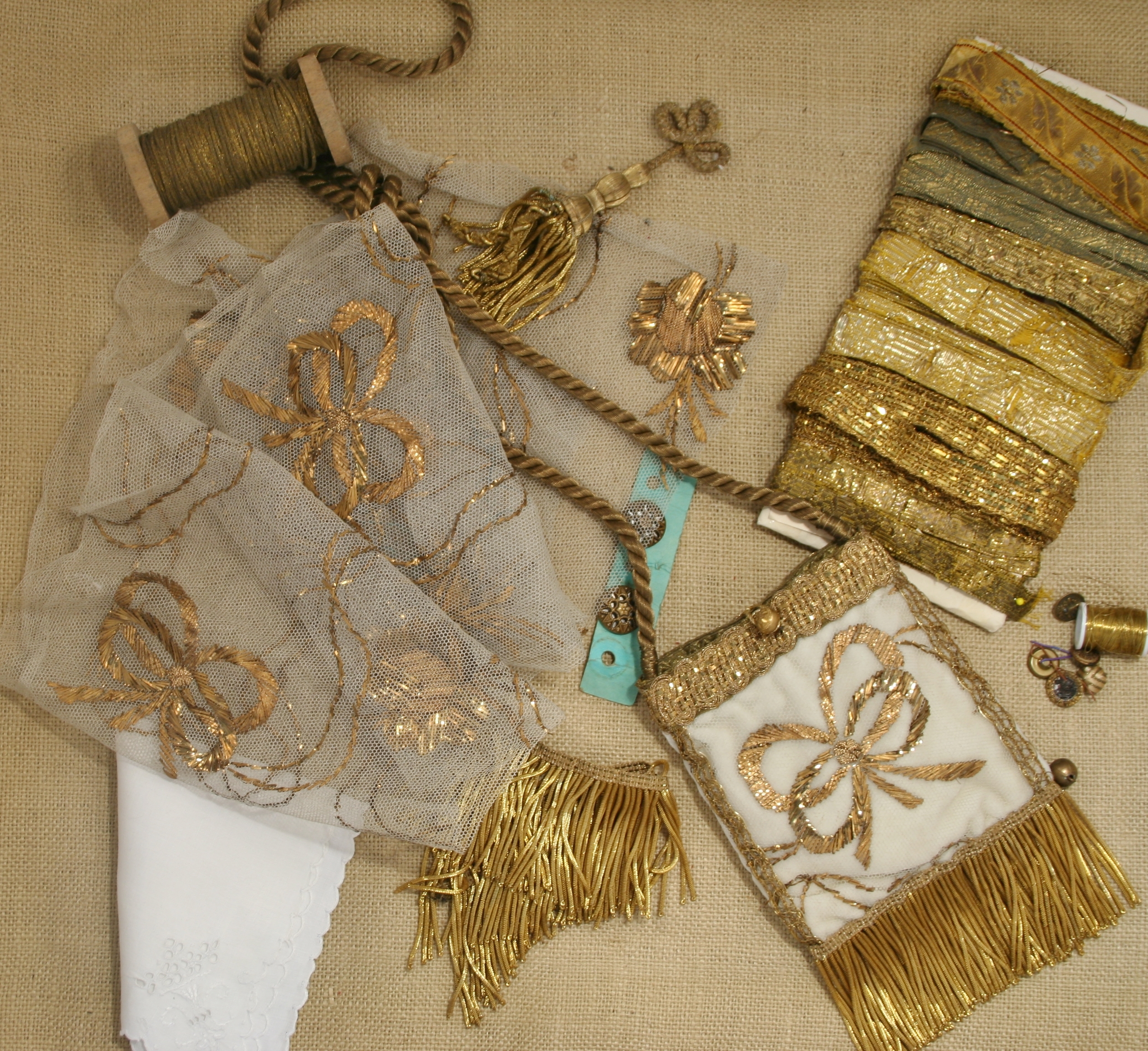 Wedding Handbag of Antique Lace and Fringe - Image 3