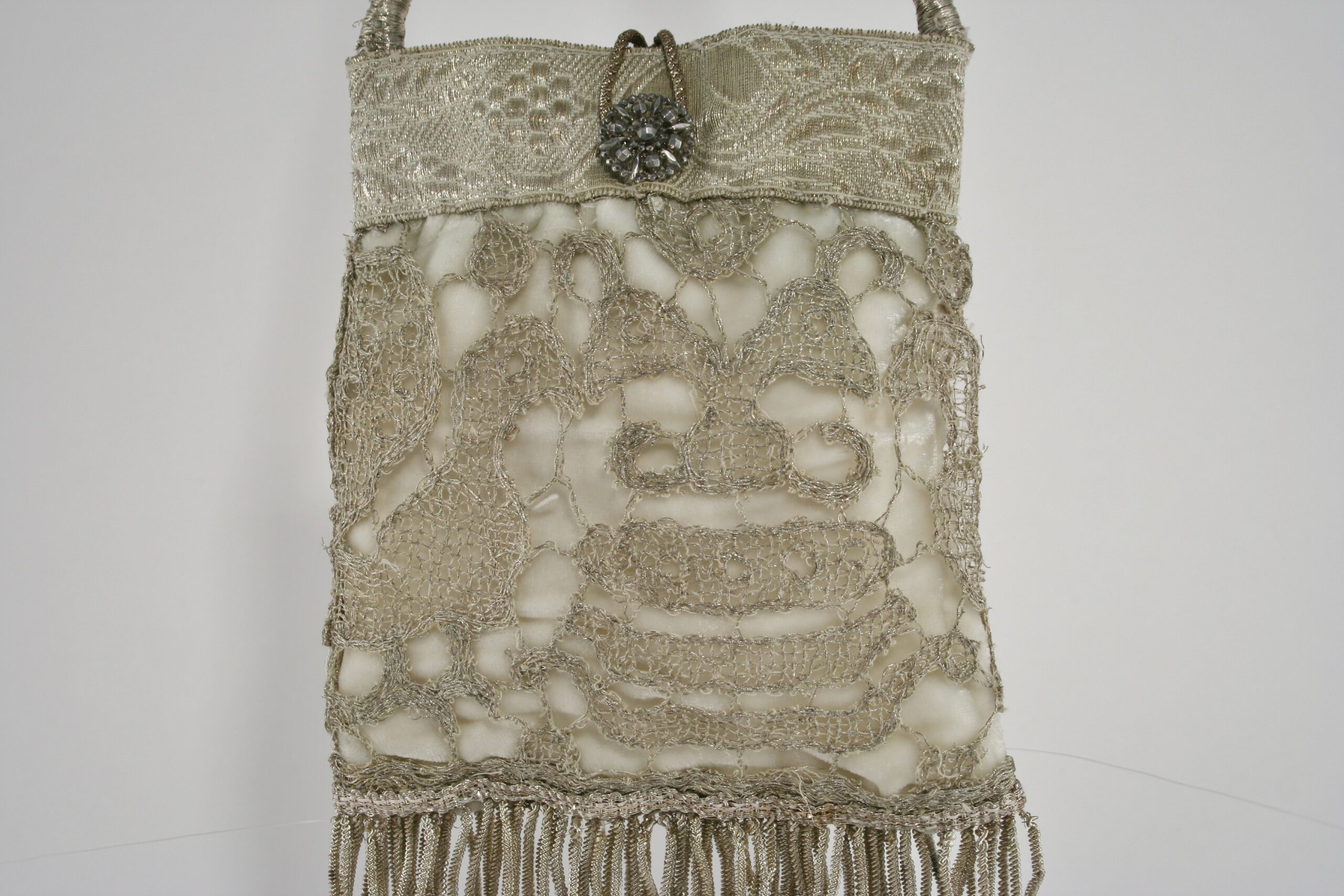 Sweet Bridal Handbag Made From Antique Silver Lace - Image 3