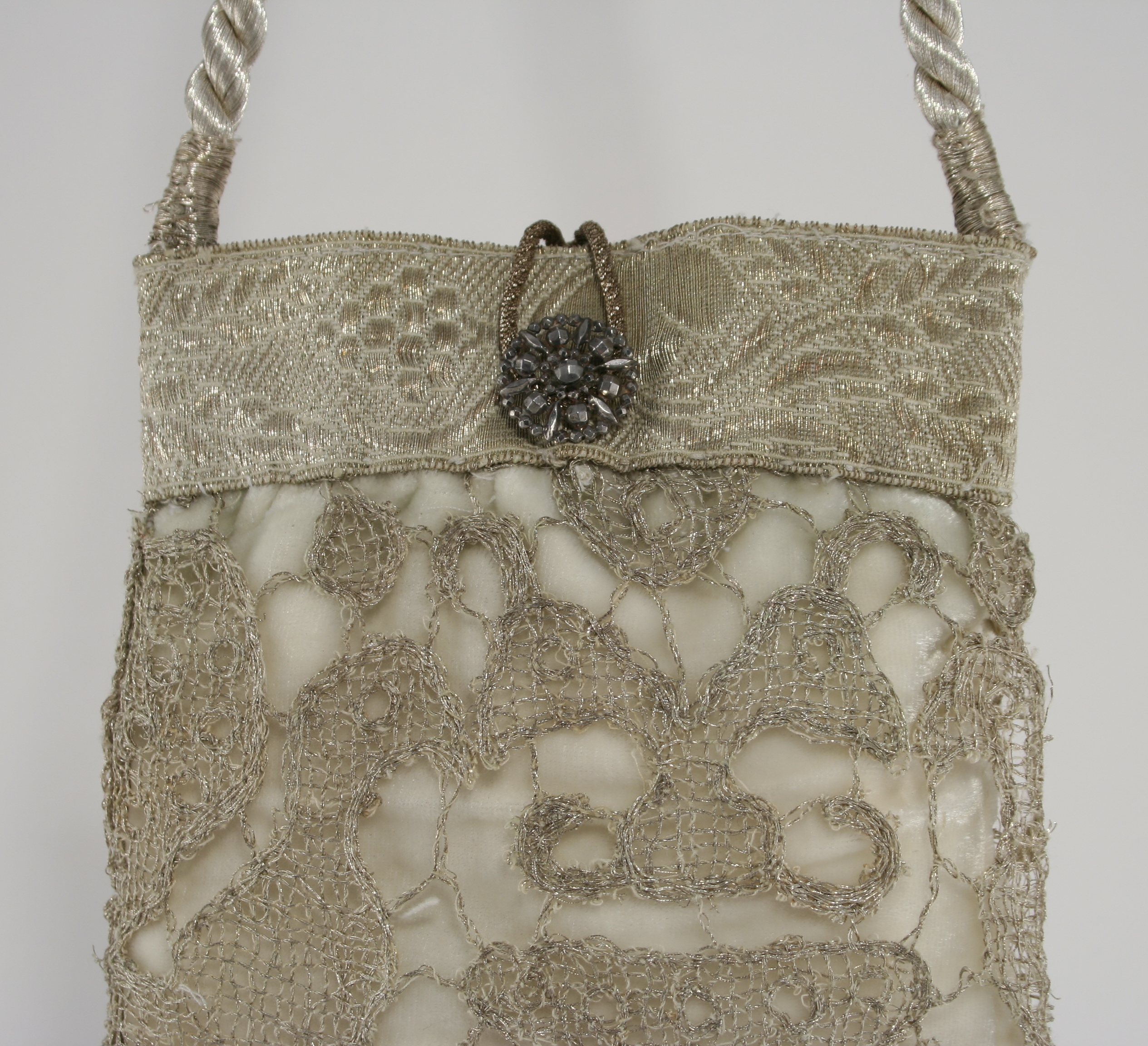 Sweet Bridal Handbag Made From Antique Silver Lace - Image 5