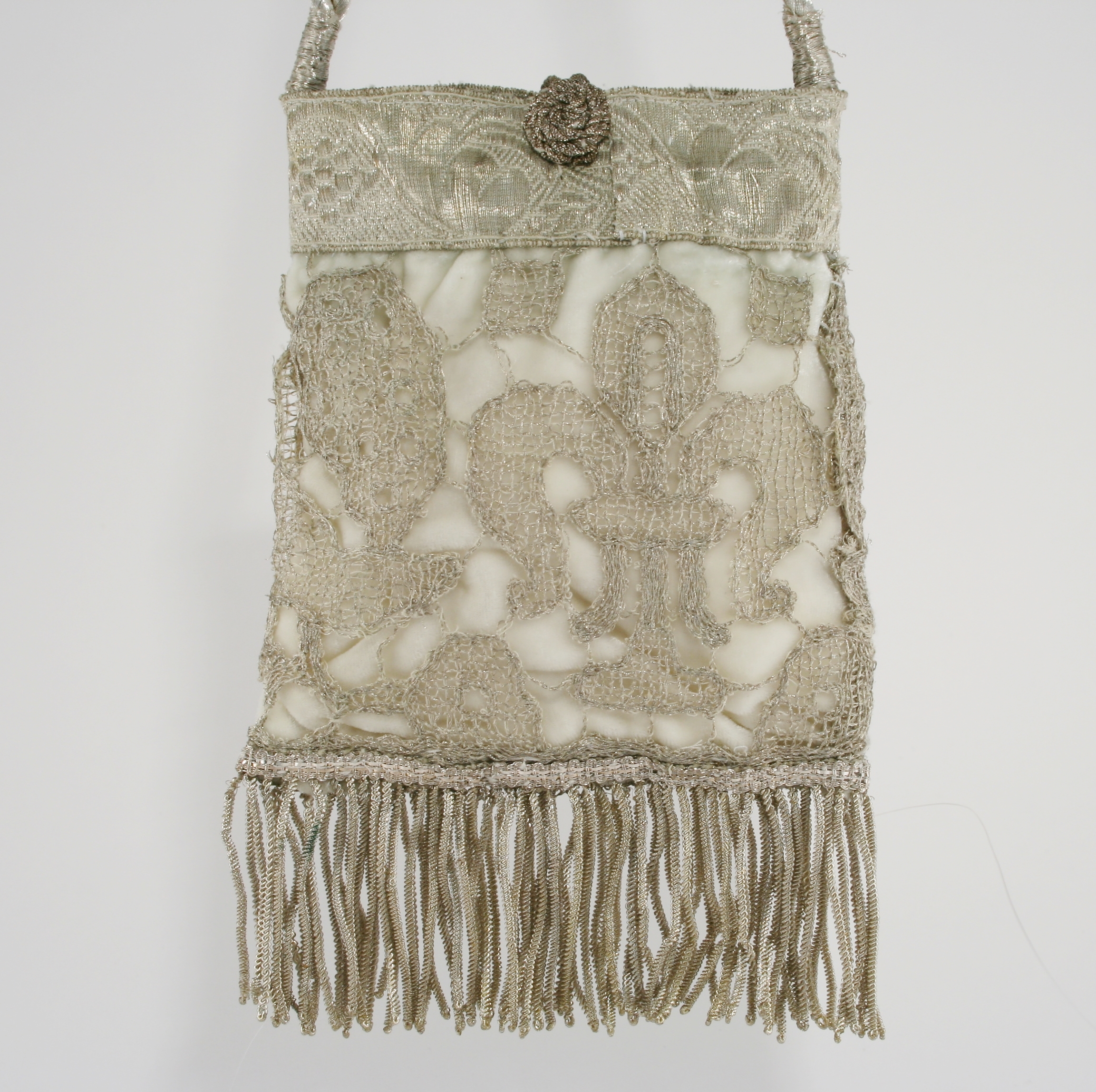 Sweet Bridal Handbag Made From Antique Silver Lace - Image 2