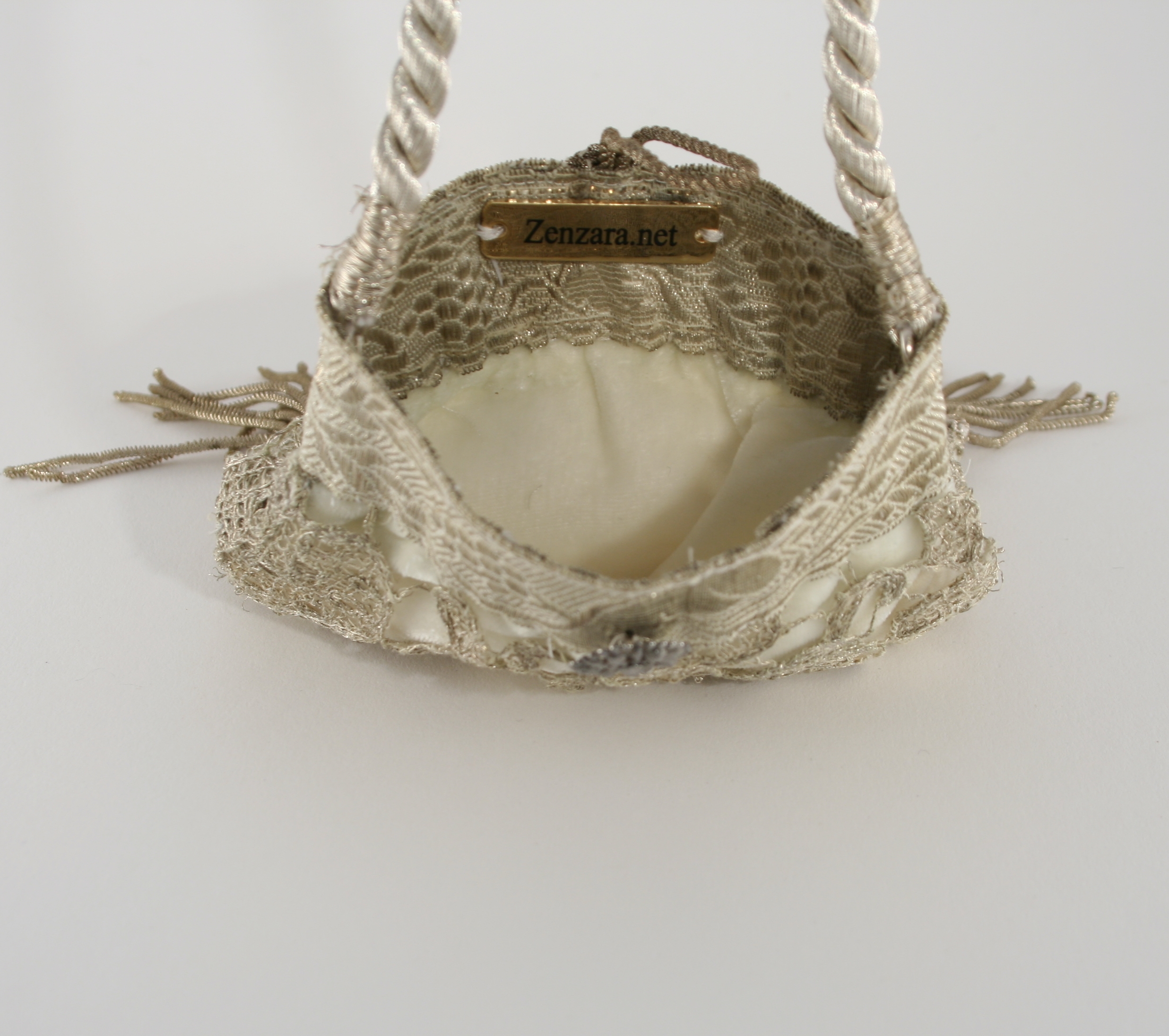 Sweet Bridal Handbag Made From Antique Silver Lace - Image 6