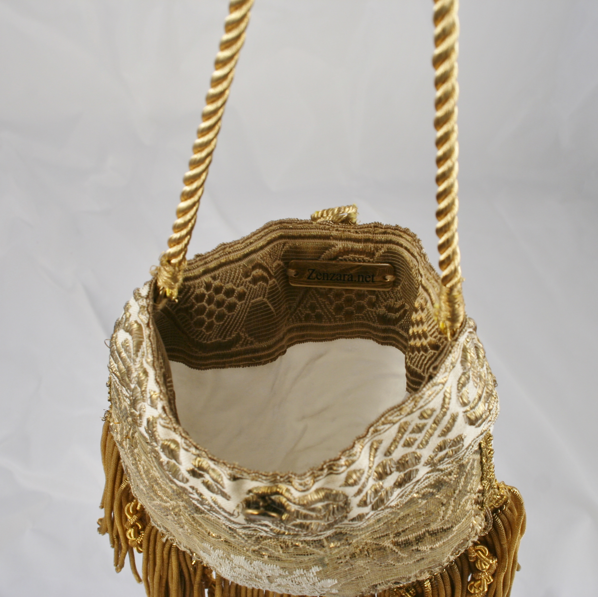 Rare 1800's French Gold Needlework with Lush Antique Fringe - Image 7