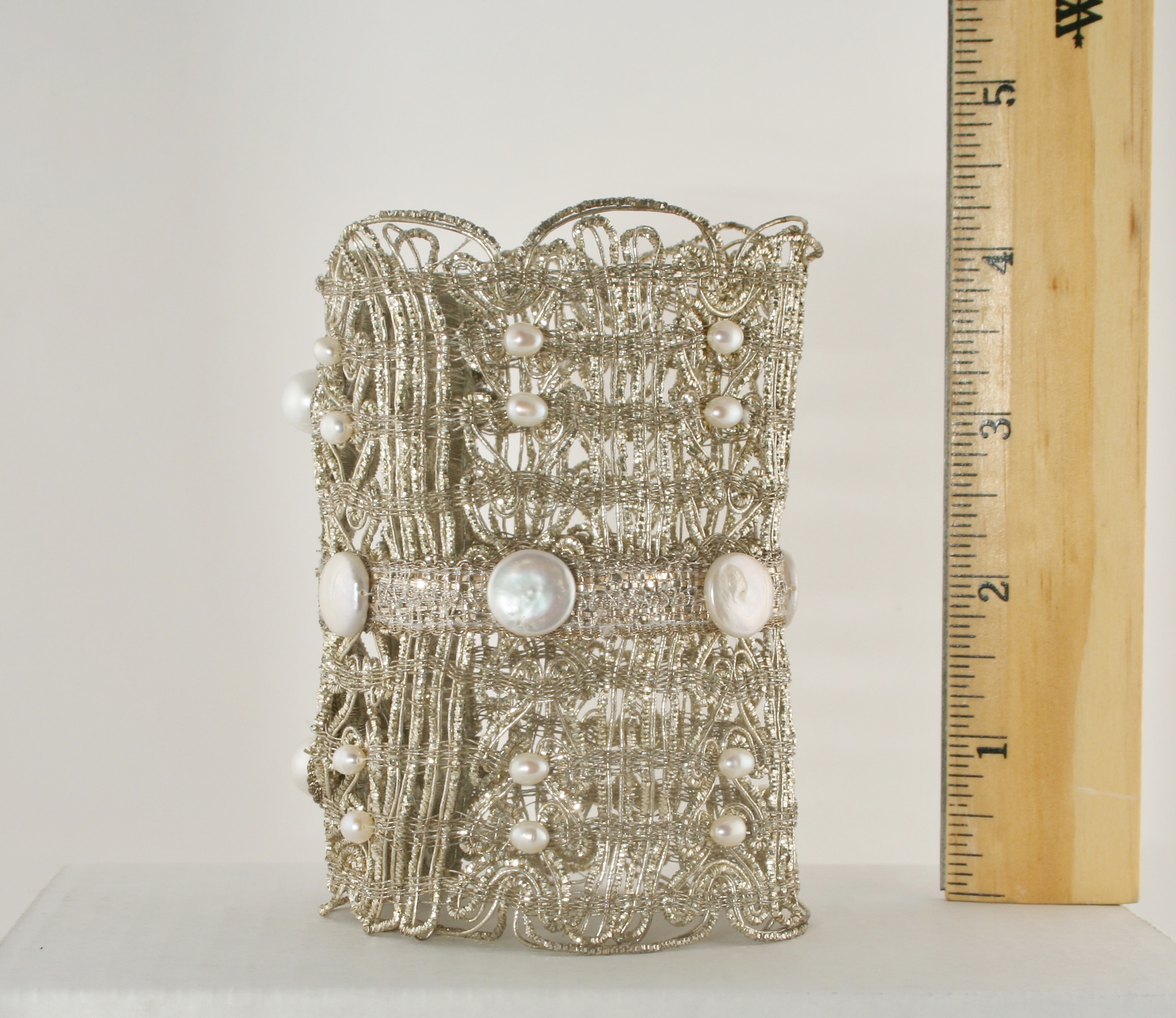 One-of-a-kind Pearl Wedding Cuff - Image 7